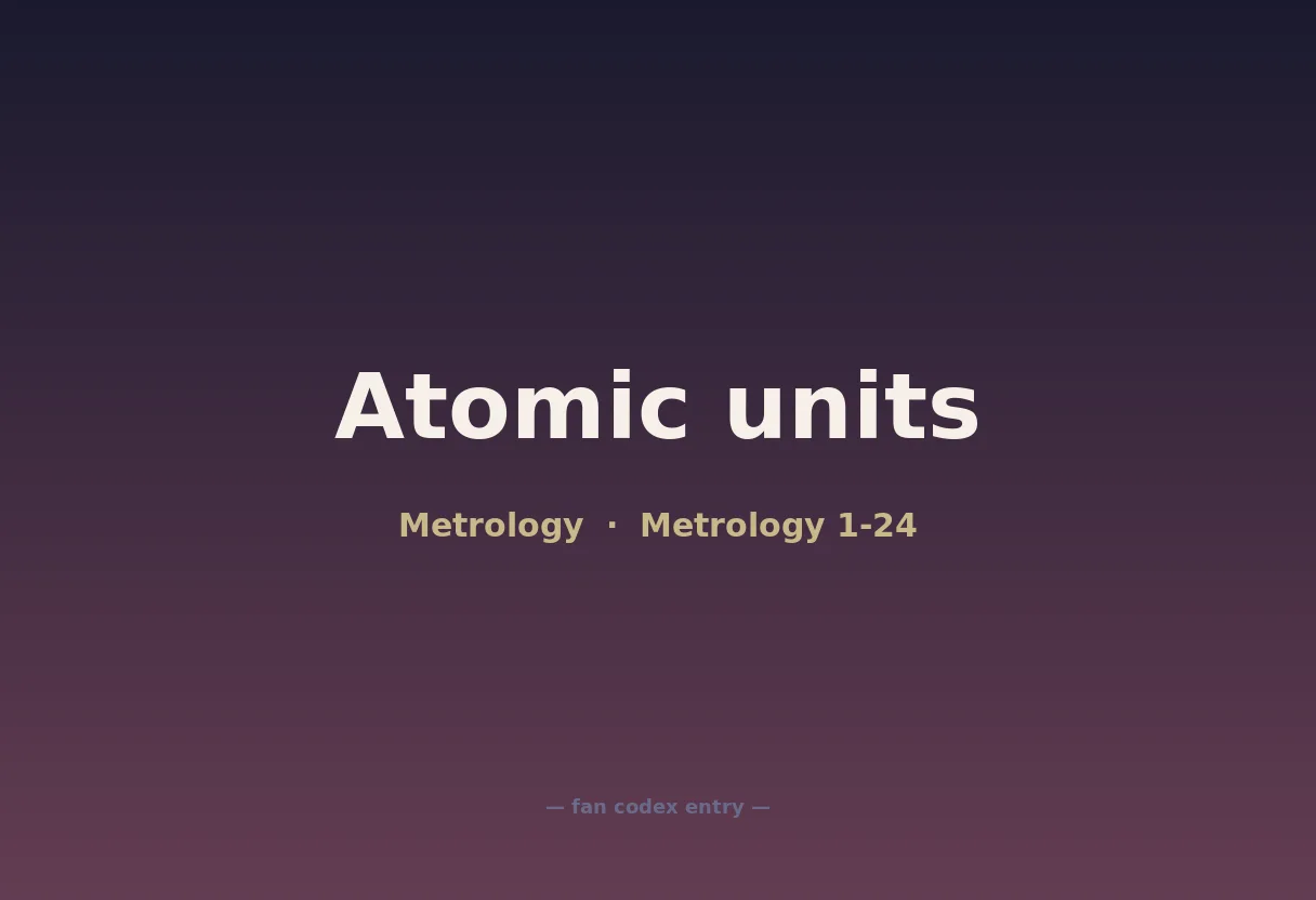 Atomic units