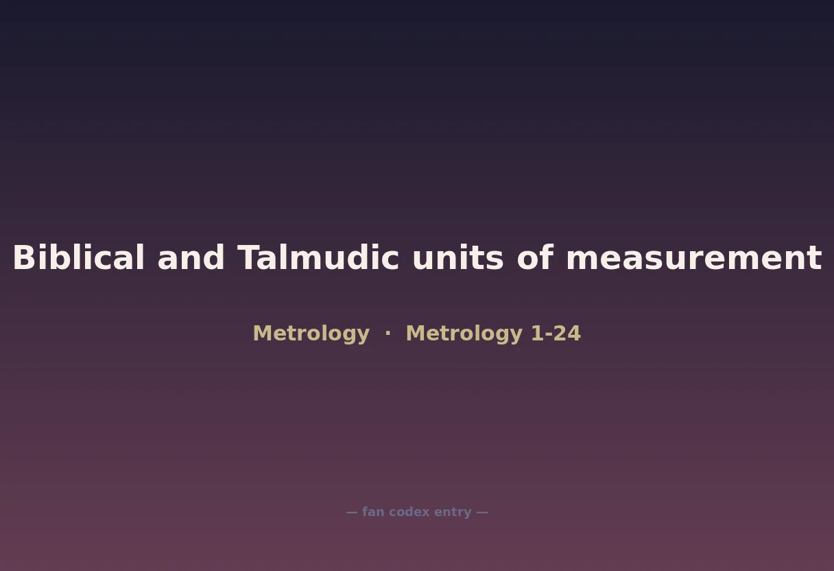 Biblical and Talmudic units of measurement