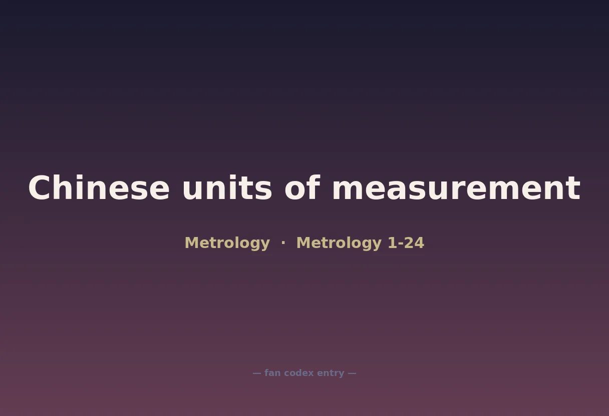 Chinese units of measurement
