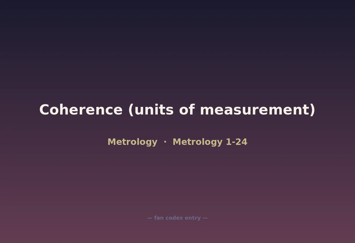 Coherence (units of measurement)