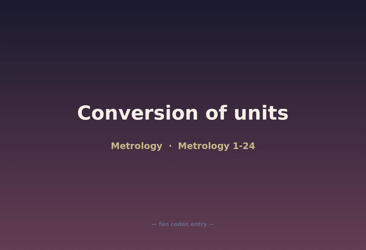 Conversion of units