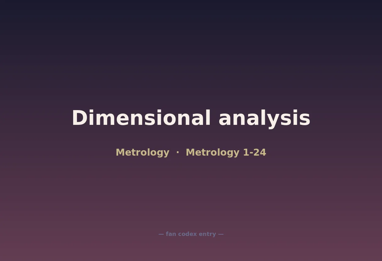 Dimensional analysis
