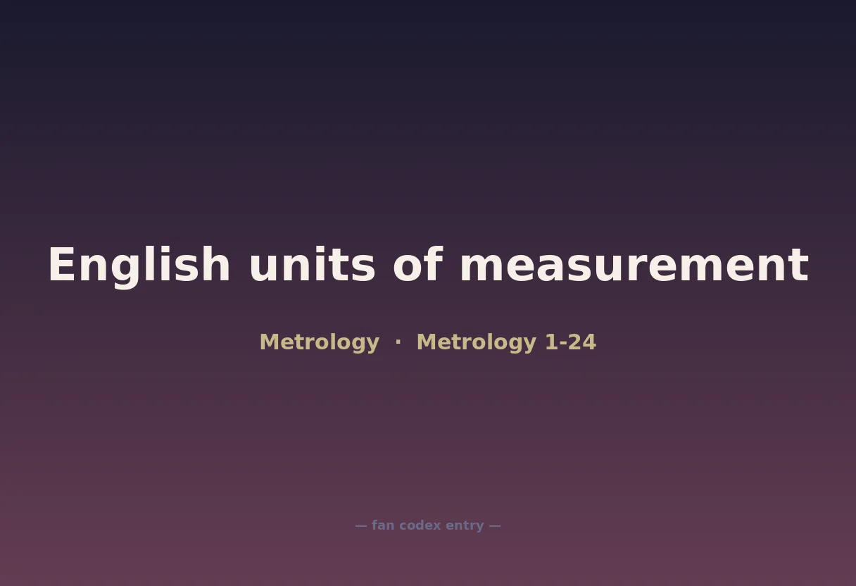 English units of measurement
