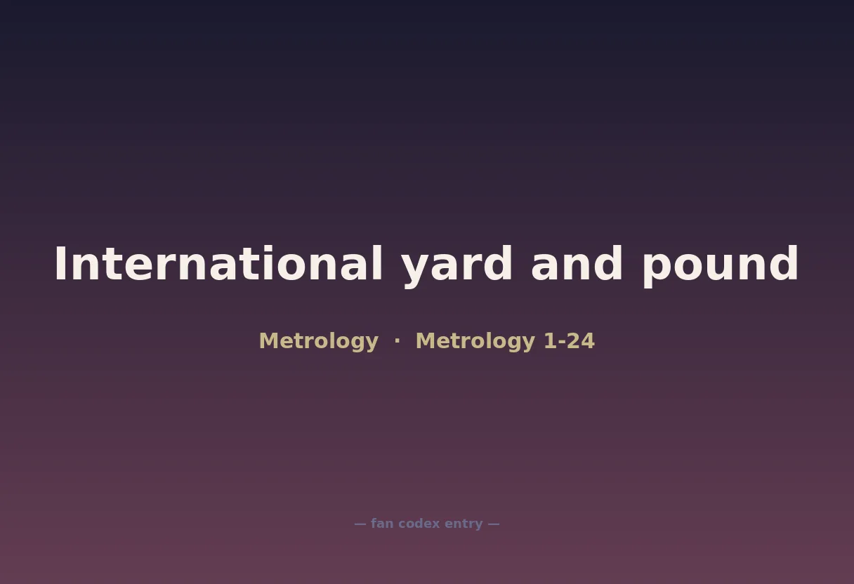 International yard and pound