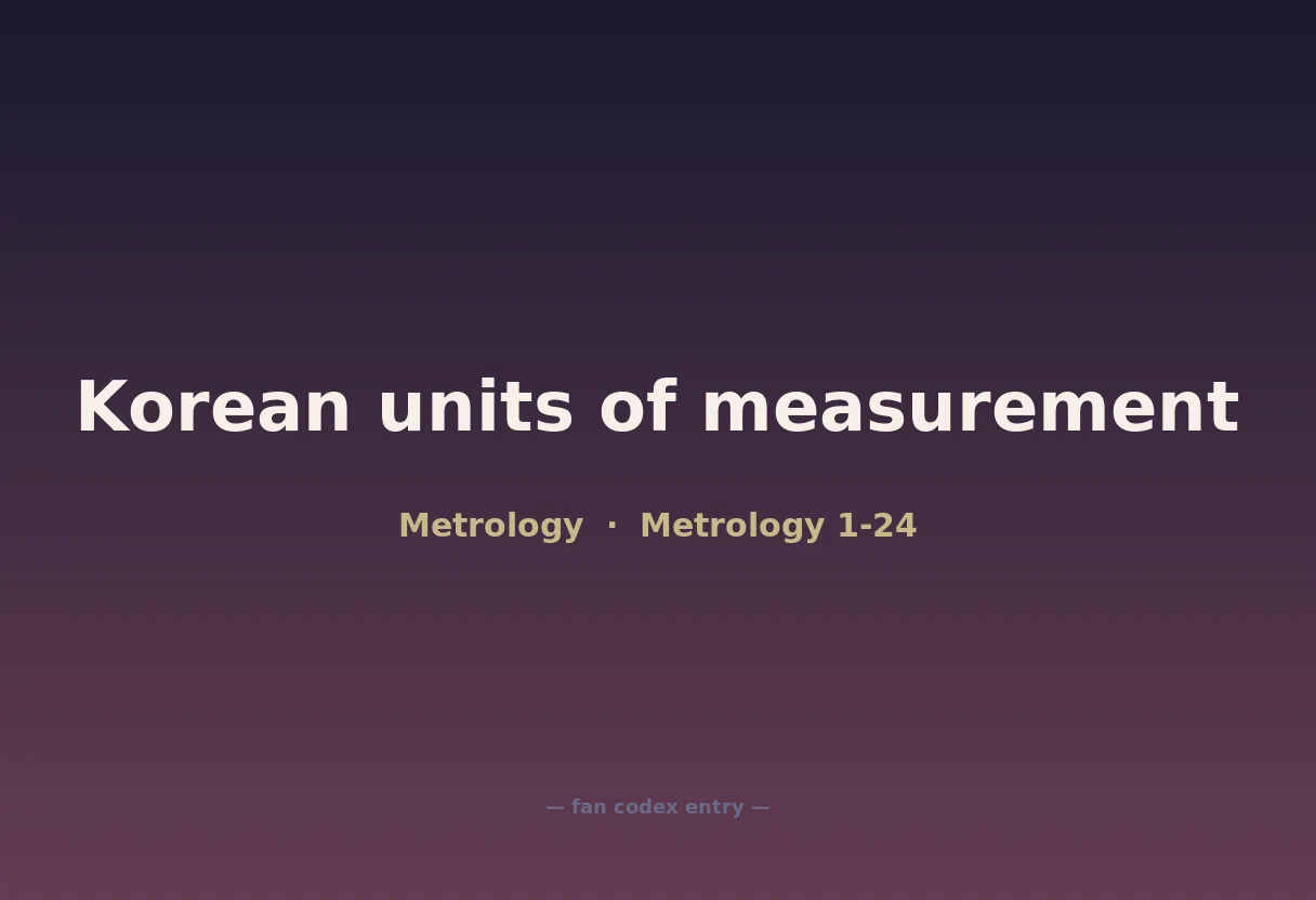 Korean units of measurement