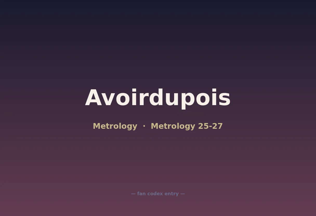 Avoirdupois