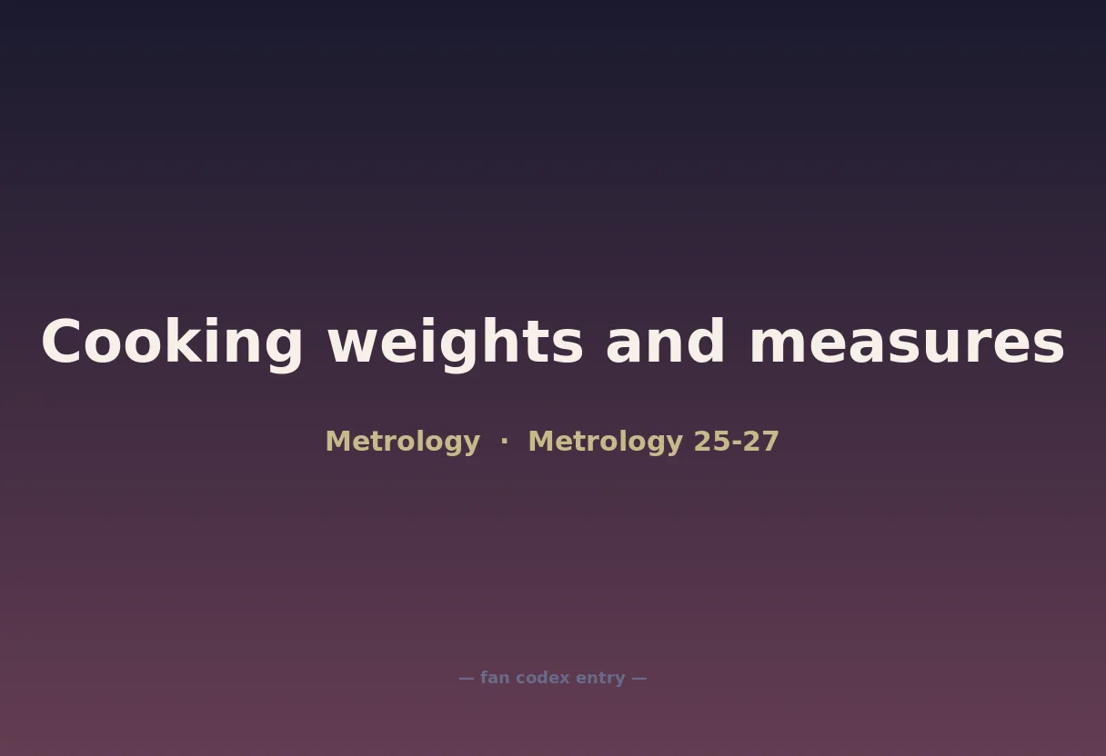 Cooking weights and measures